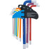 Jeu de Clés Allen Multicolore 9 pcs - Six Pans Femelle 1,5 à 10 mm - Précision et Polyvalence, Acier - D-Work