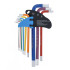 Jeu de Clés Allen Multicolore 9 pcs - Six Pans Femelle 1,5 à 10 mm - Extra Longues et Pratiques - D-Work