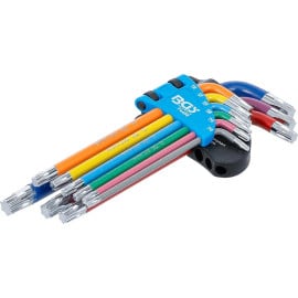 Jeu de Clés Allen Profil T Torx 9 Pièces - Multicolore, T10 à T50 - Précision et Confort d Utilisation - BGS