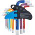 Jeu de Clés Allen Multicolore 9 pcs - Six Pans Femelle 1,5 à 10 mm - Précision et Polyvalence, Acier - D-Work