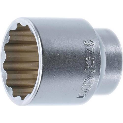 Douille pour Clé 20 mm (3/4 ) - 12 Pans, 46 mm - Acier Résistant et Précis - BGS