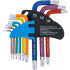 Jeu de Clés Allen Courtes 9 pcs - Profil T Torx T10-T50, Multicolore, Tête Sphérique - Précision et Polyvalence - D-Work