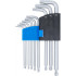 Jeu de Clés Allen Multicolore - 9 Pièces Extra Longues T10-T50 - Profil T Torx avec Perçage et Tête Sphérique - Précision - BGS