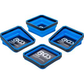 Jeu de Coupelles Magnétiques Silicone Pliables 4 pièces - 115x115x50 mm - Pratique et Résistante - BGS