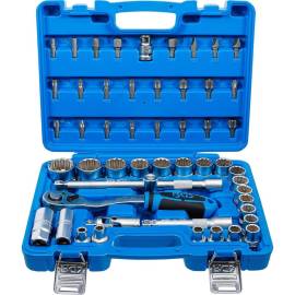 Coffret de Douilles Douze Pans 12,5 mm (1/2) 8-32 mm - 51 pcs - Acier Résistant et Pratique, Pro - D-Work