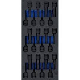 Insert de Servante d'Atelier 1/3 - Jeu de 24 Douilles à Embouts 12,5 mm (1/2) - Puissance et Polyvalence - D-Work