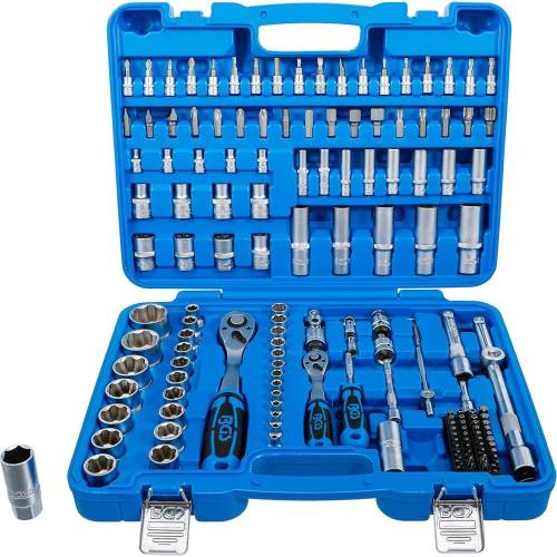 Coffret de Douilles à Profil Ondulé 150 pcs - 6,3 mm (1/4 ) 12,5 mm (1/2 ) - Acier Résistant - Polyvalence et Précision - BGS