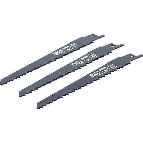 Jeu de Lames de Scie Sabre 3 pcs - Pour Bois, Compatible Art. 7367 - Coupe Précise et Durable, Acier - D-Work