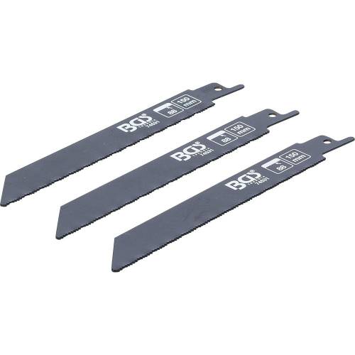 Jeu de Lames de Scie Sabre 3 pcs - Pour Métaux, Compatible Art. 7367 - Coupe Précise et Durable - BGS