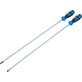 Jeu de 2 Tournevis Extra Longs Fente et Cruciforme PH - Précision et Confort d Utilisation - BGS