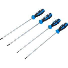 Jeu de 4 Tournevis Extra Longs Profil T Torx T15-T30 - Acier Résistant - Précision et Confort d Utilisation - D-Work