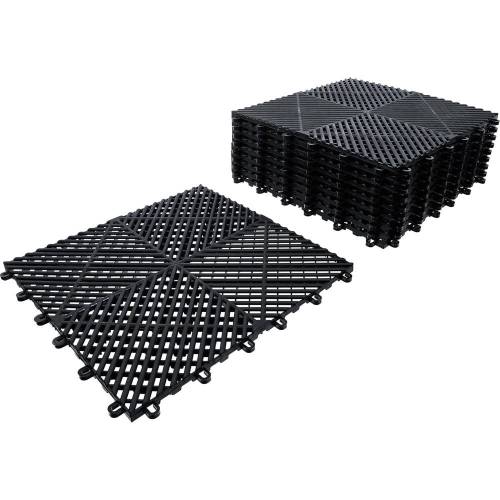 Jeu de Carreaux en Plastique 10 pcs 400x400x18 mm - Système de Clic - Installation Facile et Durable - BGS