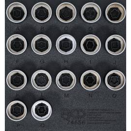 Insert de Servante d Atelier 1/6 - Jeu 17 pcs Outils Écrous Antivol Land Rover - Résistance et Précision - D-Work