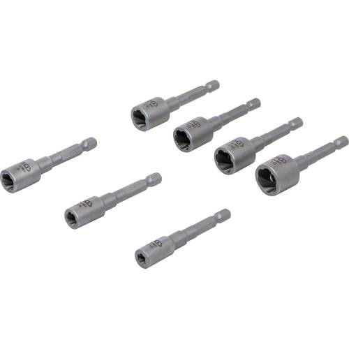 Jeu d Extracteurs de Vis et Écrous 7 pcs - Entraînement Six Pans Mâle 6,3 mm (1/4 ) - Pour Perceuses, Pratique et Polyvale - BGS