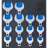 Insert Servante d Atelier 14 pcs - Jeu de Clés Crowfoot 12,5 mm (1/2) - Acier Résistant - Accès Facile et Précis - D-Work
