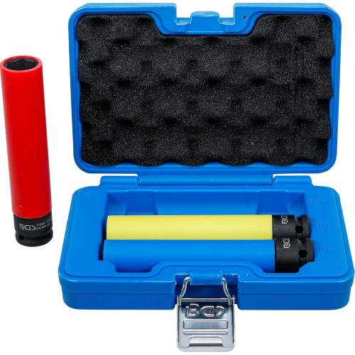 Jeu de Douilles de Puissance Extra Longues 12,5 mm (1/2) 17/19/21 mm - Protection Renforcée, Acier - D-Work