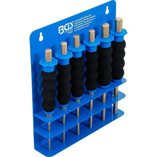 Jeu de Chasse-Goupilles 6 pcs 3-8 mm 180 mm - Protection des Mains - Sécurité et Précision, Acier - D-Work