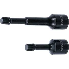 Jeu de Douilles à Embouts à Choc Spéciale 12,5 mm (1/2) Polygone Femelle M12 - 2 pcs - Pour VAG, Résistantes et Précis - D-Work