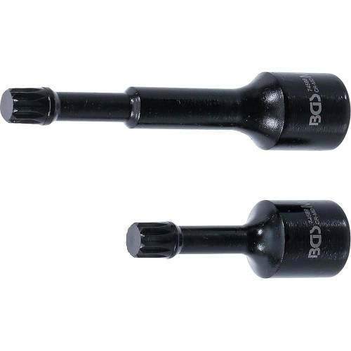Jeu de Douilles à Embouts à Choc Spéciale 12,5 mm (1/2) Polygone Femelle M12 - 2 pcs - Pour VAG, Résistantes et Précis - D-Work