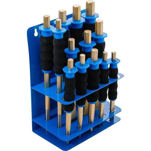 Jeu de Chasse-Goupilles 13 pcs - Pointeaux et Burin Plat avec Protection Mains - Précision et Sécurité - D-Work