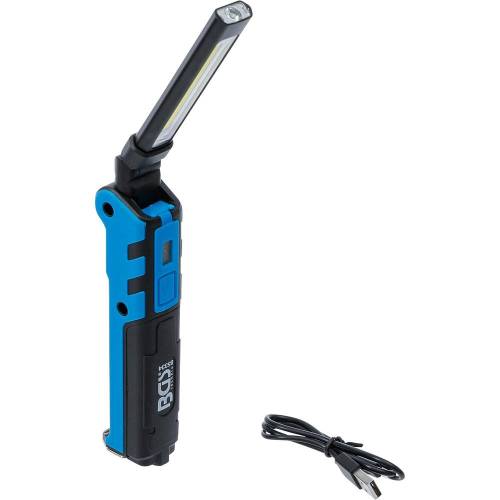 Baladeuse Pliable à Accu 6,5W - COB-LED, Station de Recharge - Éclairage Puissant et Mobile - BGS