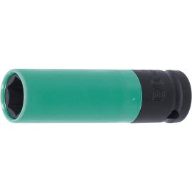 Douille à Choc Ultra Mince 15 mm - Empreinte Carré Femelle 12,5 mm (1/2 ) - Protection Intégrée, Haute Précision - BGS