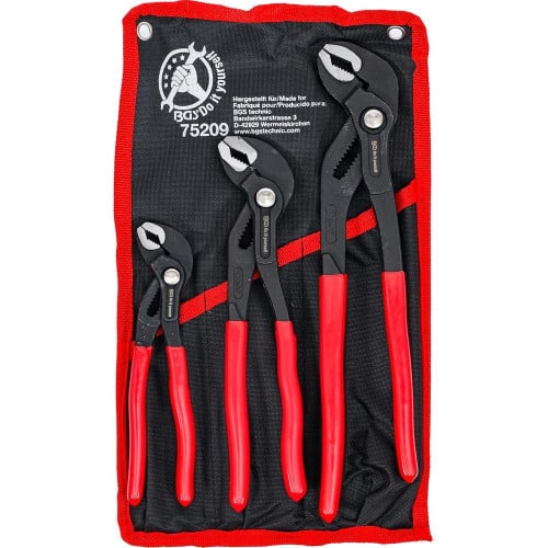 Jeu de Pinces Multiprises 175/240/300 mm - 3 Pièces - Acier Résistant et Prise Sécurisée - BGS