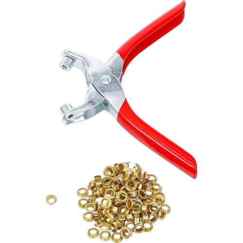 Pince à Œillets avec 100 Œillets Ronds 5,0 mm - Acier, Précision et Facilité d Utilisation - BGS