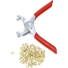 Pince à Œillets avec 100 Œillets Ronds 4,5 mm - Acier, Précision et Facilité d Utilisation - BGS