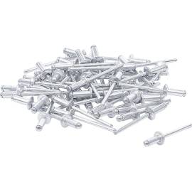 Assortiment de Rivets Pop Ø4 mm - 50 Pièces - Acier, Résistants et Pratiques - - BGS