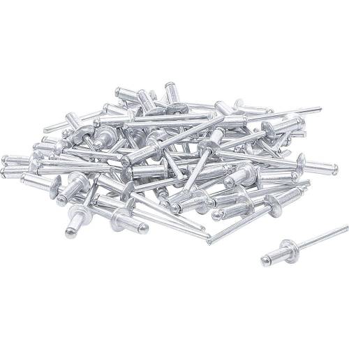 Assortiment de Rivets Pop Ø4 mm - 50 Pièces - Acier, Résistants et Pratiques - - BGS