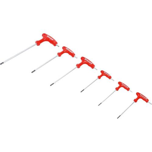 Tournevis à Poignée en T 6 pcs T10-T40 - Profil Torx, Perçage Frontal - Prise Ergonomique et Précision - D-Work