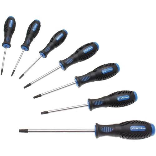 Jeu de 7 Tournevis Profil T Torx T10-T40 - Acier, Perçage Central - Précision et Confort d Utilisation - BGS