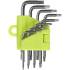 Jeu de Clés Repliables Profil en T Torx T6-T20 - 7 pcs - Compact et Pratique pour Mécanique, Acier - D-Work