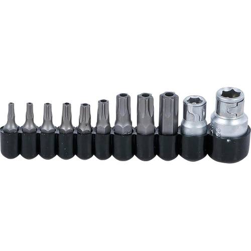Jeu d'Embouts 11 pcs - 6,3 mm (1/4) et 10 mm (3/8) - Profil Torx avec Perçage - Polyvalence et Précision - D-Work
