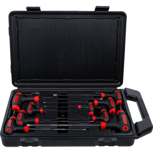 Jeu de Tournevis à Poignée en T 9 pcs 2-10 mm - Six Pans Intérieurs - Précision et Confort d Utilisation - D-Work