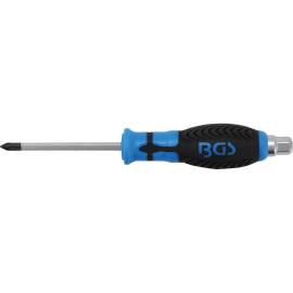 Tournevis Lame Six Pans Cruciforme PH1 75 mm Précision et Confort d Utilisation - BGS
