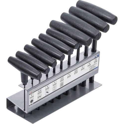 Jeu de Tournevis à Poignée en T 10 Pièces - Six Pans Intérieurs 2 à 10 mm - Précision et Confort d Utilisation - BGS