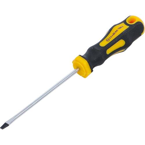 Tournevis Fente 3 mm - Lame 80 mm - Acier, Manche Plastique - Précision et Confort d Utilisation - BGS