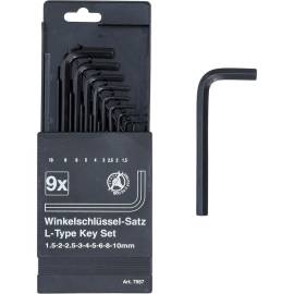 Jeu de Clés Allen 9 pcs 1,5-10 mm - Acier Résistant - Précision et Polyvalence, Pro - D-Work