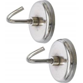 Crochet Magnétique Rond Ø35 mm - Lot de 2, Charge 3,5 kg - Fixation Pratique et Solide - BGS