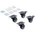 Lot de 4 Roues Pivotantes pour Coffre Système Chariot de Visite - 103 x 102 x 221 mm - Résistantes et Pratiques - D-Work