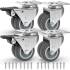 Lot de 4 Roues Pivotantes pour Coffre Système Chariot de Visite - 103 x 102 x 221 mm - Résistantes et Pratiques - D-Work