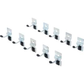 Jeu de Crochets Simples 10 pcs - 40 mm, Système Mural - Fixation Pratique et Polyvalente - BGS