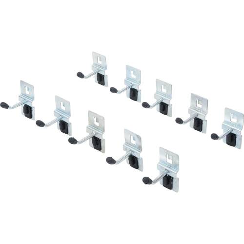 Jeu de Crochets Simples 10 pcs - 40 mm, Système Mural - Fixation Pratique et Polyvalente, Acier - D-Work