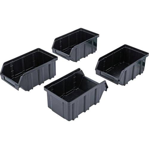 Jeu de 4 Bacs à Bec avec Rail d’Accrochage 19,8x9,8x47,1 cm - Système Mural - Organisation et Gain de Place - BGS