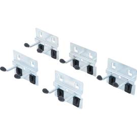 Jeu de Crochets Doubles 5 pcs - 40 mm, Système Mural - Fixation Pratique et Polyvalente - BGS