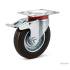 Roue Double Pivotante avec Frein 50 mm - Rouge/Noire - Mobilité et Sécurité, Plastique - D-Work