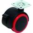 Roue Double Pivotante 50 mm - Rouge/Noire - Mobilité et Robustesse, Plastique - D-Work