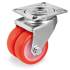 Roue Double Pivotante 50 mm - Rouge/Noire - Mobilité et Robustesse - BGS